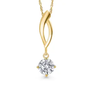 Gem Stone King 10K Yellow Gold 4.5MM Round Gemstone Birthstone Infinity Pendant Necklace For Women | Gold Necklace For Women | With 18 Inch Gold Chain