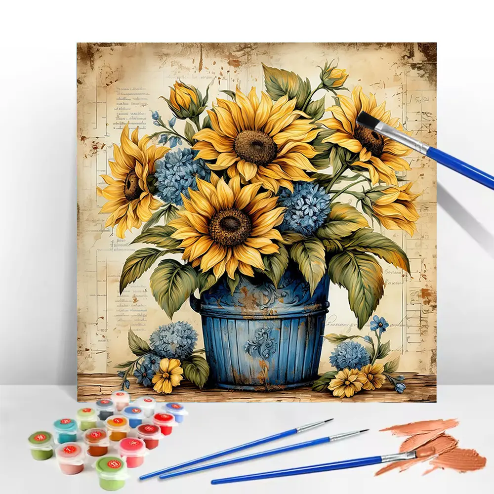 Paint by Number Kits for Adults Beginners, Easy Acrylic Simple Paint by Number Kits, DlY Watercolor Paint by Numbers Kits on Canvas Without Frame for Home Wall Decor Home Decoration 16x16inch