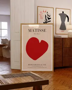 [UNFRAMED POSTER] Matisse Exhibition Poster | The Heart, 1953 | Berggruen & Cie | Mid-Century Modern Print | Housewarming Gifts | Valentine's Day Gift Ideas