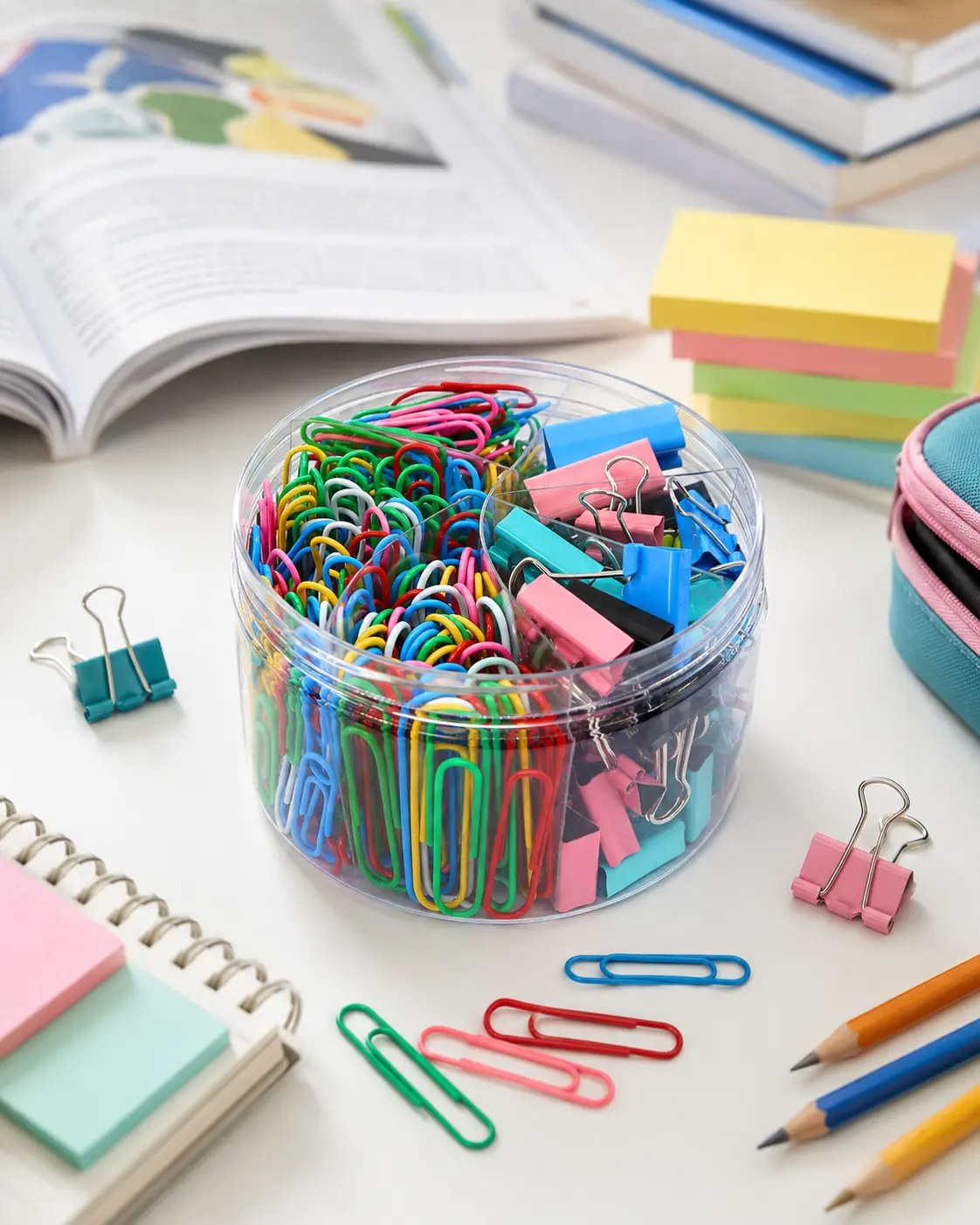 340-Piece Assorted Paper Clips & Binder Clips Set, Colorful Large, Medium & Small Clips for Home, School and Office Supplies