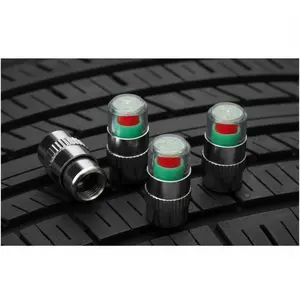 Universal Tire pressure Monitoring Valve Caps Set - 4 Pcs High Precision Air Pressure Sensors with Auto Alert 7 Warning Indicator for Cars