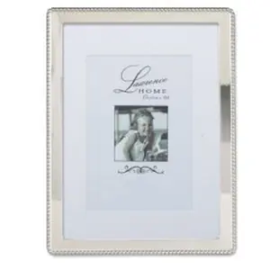LawrenceFrames  8 x 10 in. Bead Picture Frame, Silver