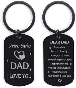Drive Safe Keychain Gift for Dad, Christmas Stocking Stuffer from Daughter Son, Birthday, Father’s Day & Thanksgiving Gift for Husband