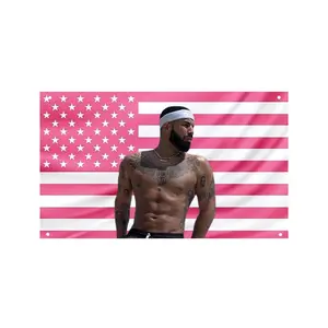 Drake Pink USA Rap Style Wall Tapestry, Hip Hop Inspired Room Decor, Urban Music Flag Banner, Aesthetic Dorm Wall Hanging, Retro Rap Culture Fabric Poster, Teen Bedroom Decoration Gift For Music Fans