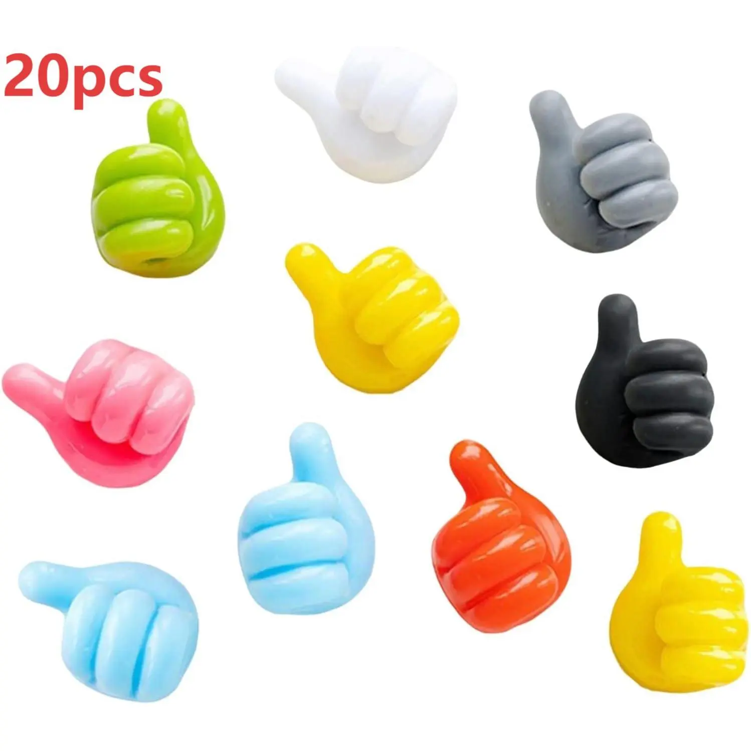 20/40PCS Cute Thumb Up Silicone Self-Adhesive Wall Hooks – Flexible Cord Holder Clips, No-Punch Removable Towel Hooks, Home Organizer for Cables, Headphones & Plugs, Strong Hold, Peel & Stick, Multi-Use for Kitchen, Bathroom & Office