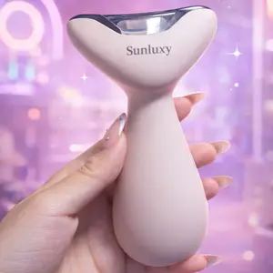 Sunluxy Facial Massager Tool, Facial and Neck Massager with7 LED Light, Skin Care Device, Suitable for Neck Facial Leg,Gift for Women Mother