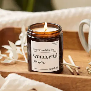 Mum Wedding Day Gift - Personalised Scented Candle - Wedding Gift For Mum
