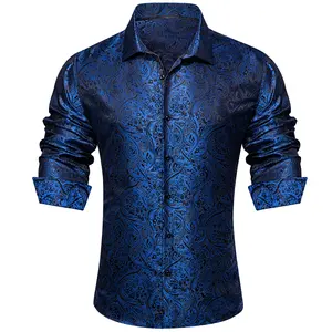 AILISUS Summer Button Down Shirt for Men Paisley Floral Anti-winkle Long Sleeve Shirt Lightweight Breathable Men Top Fashion Vacation Outdoors Menswear For All Seasons