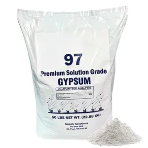 Supply Solutions Premium 97 Solution Grade Gypsum 50lbs - Fast Acting Gypsum for Soil Organic Calcium Sulfate Dihydrate for Root Growth Lawns Mushroom Cultivation