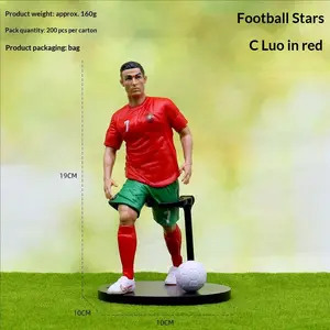 Football Star Doll Figure Model 19cm Desktop Decoration, Boy Birthday Gift, Collectible Toy, Perfect for Sports Fans