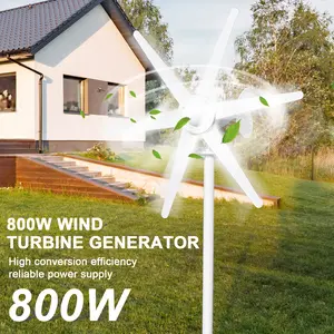 800W 12V/24V Wind Turbines Generator, 6-Blade Fan Wind Turbines Generator Kit, Electromagnetic Electricity Producer Equipment
