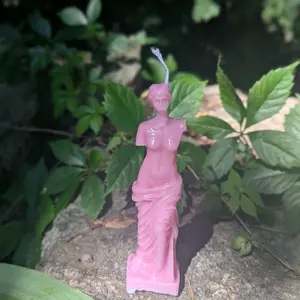 Venus de Milo Unscented Candles - Pink Statue Design Candle for Your Collection Decoration Decor