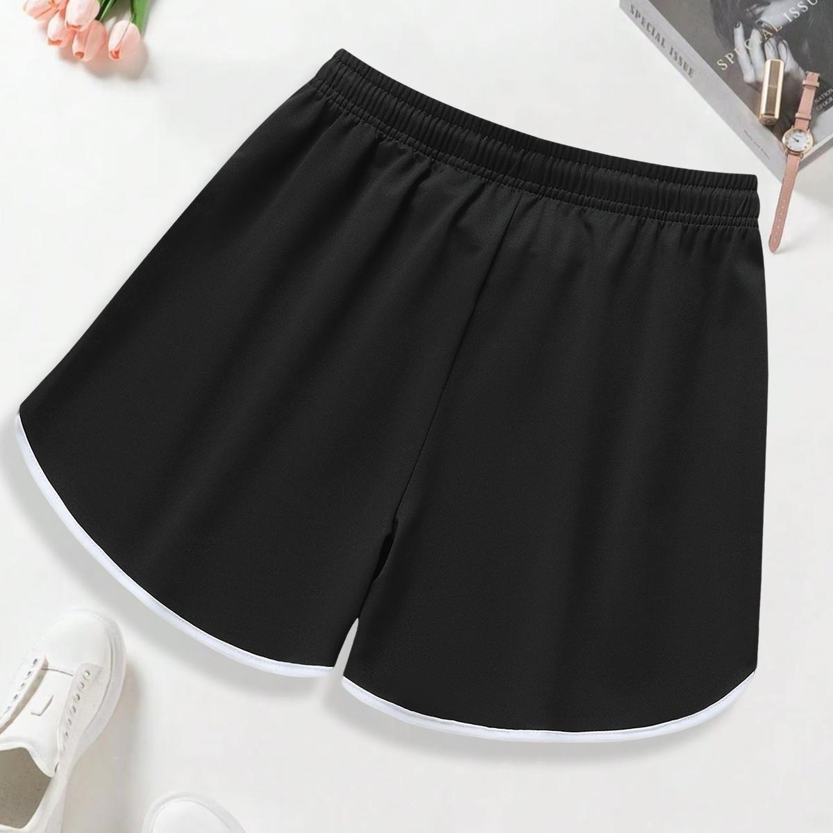 4-pack women’s summer athletic shorts, solid basic style that pairs well, soft sleep shorts for home wear, with pockets and a drawstring waist, running and yoga shorts