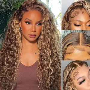 P4/27 Highlight Water Wave Human Hair Wigs 13x4 Lace Closure Wigs Pre-Plucked Wet and Wavy Human Hair Wig For Women No Glue Wig Lace Glueless Wigs