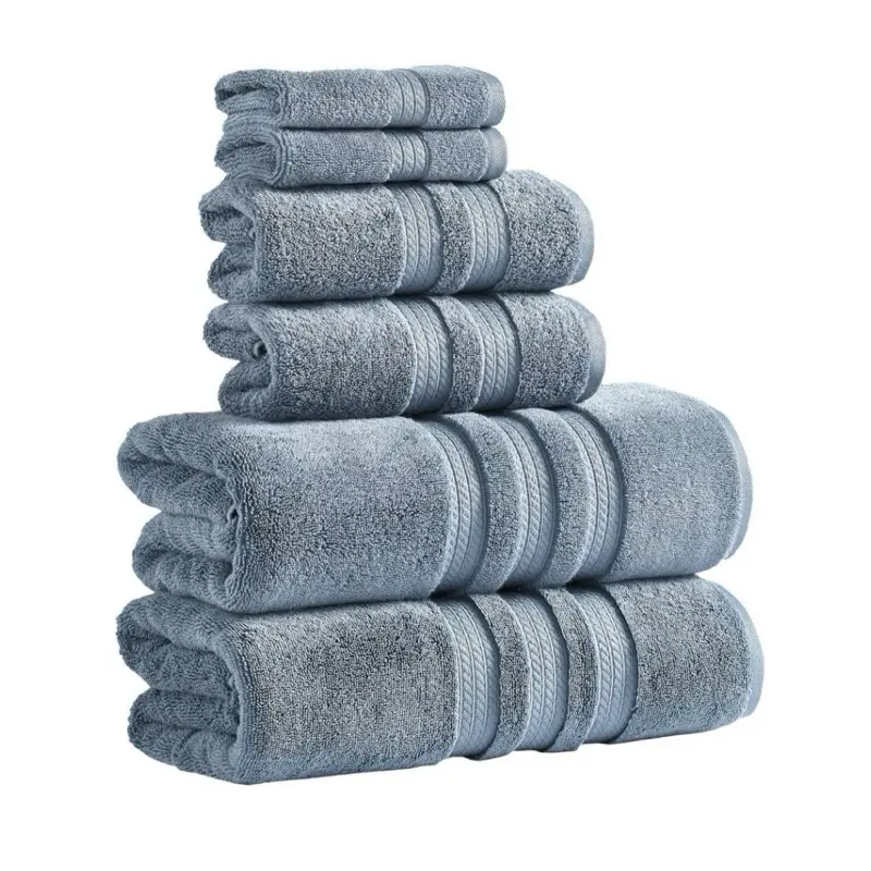 Member's Mark Hotel Premier 6- Piece Towel Set 100% cotton 3 sizes , Blue