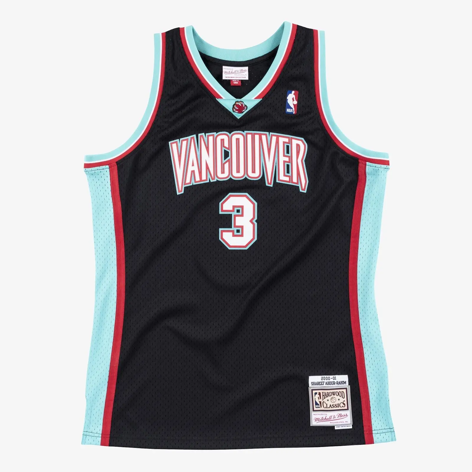 Men's Shareef Abdur-Rahim Black Vancouver Grizzlies 2000/01 Swingman Jersey NBA Throwback Basketball Hardwood Classics Fan Gear Mitchell & Ness