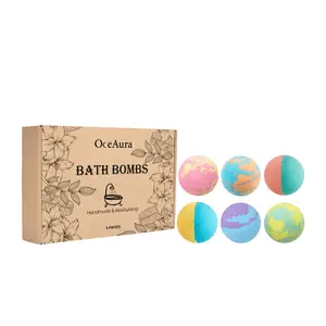 OceAura Bath Salt Ball Set, Mild and Moisturizing Floral Body Cleanser with Long-lasting Fragrance, Comfortable Bath Ball