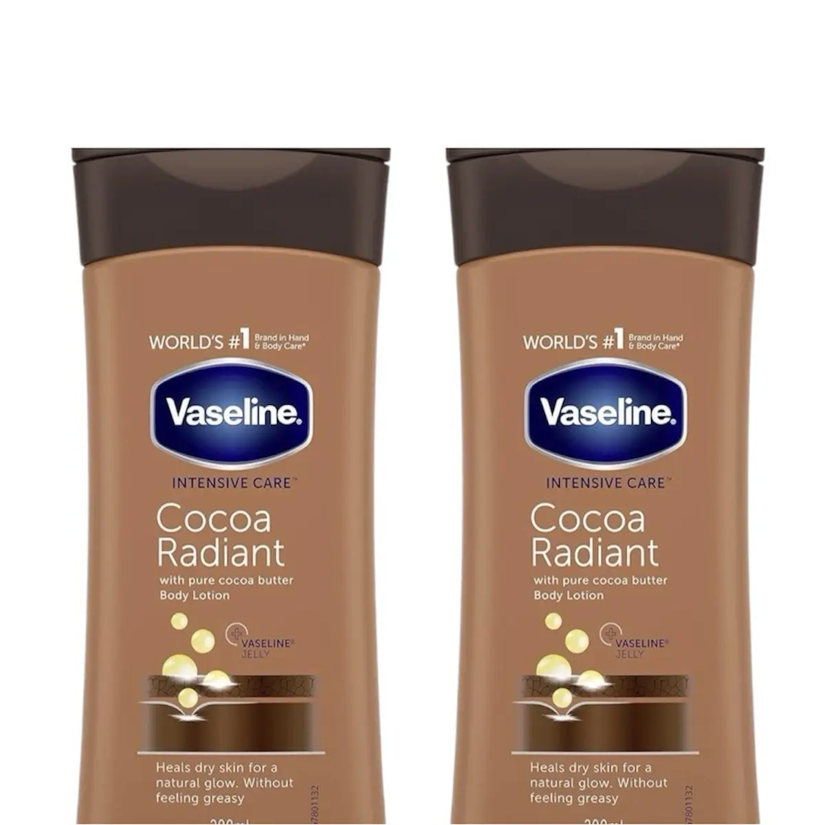 Vaseline Intensive Care Coco Radiant with Pure Coco Butter 100ml Pack of 2 Body Care Lotions- travel  size