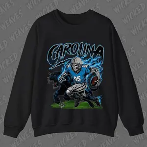 #Carolina Football Game Shirt, Sweatshirt, Graphic Vintage Skeleton Sweater, Fan Gift Crewneck, #Panthers Fan Shirt, Game Day Shirt M6P63 0LL