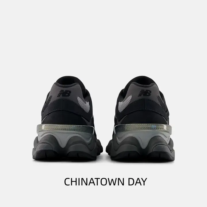 All-Black Chunky Training Sports Shoes, Sleek Metallic Heel Accent, Layered Rear Structure, Soft Mixed-Material Upper, Comfy Cushion for City Walking & Street Styling (Sports Collectibles Accessory)