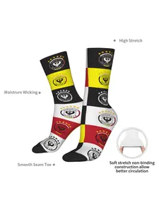 1 Pair Funny Crazy Sock for Men EGY Football Team Design Design Hip Hop Vintage Happy Seamless Pattern Printed Crew compression Sock Casual Gift Halloween Christmas