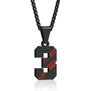 Suweibuke Baseball Necklace Stainless Steel Baseball Chain Boys & Girls