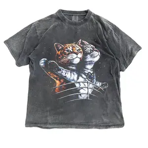 Titanic Cat Vintage Kitten In Space Galaxy Lovers Funny T-Shirt, Titanic Cats T-Shirt, Funny Movie Parody Tee, Vintage Kitten In Space Graphic Shirt, Retro Pop Culture Apparel, Cat Lover Gift Womenswear Shortsleeve