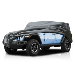 5 Layer Car Cover for Jeep Wrangler JK 2007-2018 SUV 2-Door, Semi Custom Fit Full Coverage Pollution, Dust, Sun, Snow, Rain, Hail All Weather Protection, Breathable