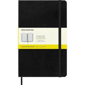Classic Notebook, Large, Squared, Black, Hard Cover (5 x 8.25)