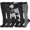 6 Pairs Compression Socks for Men & Women| Breathable, Quick-Dry, Anti-Odor Calf Support for Running, Hiking, Gym, Yoga & Everyday Comfort| Stylish & Durable Design for Sports & Daily Use