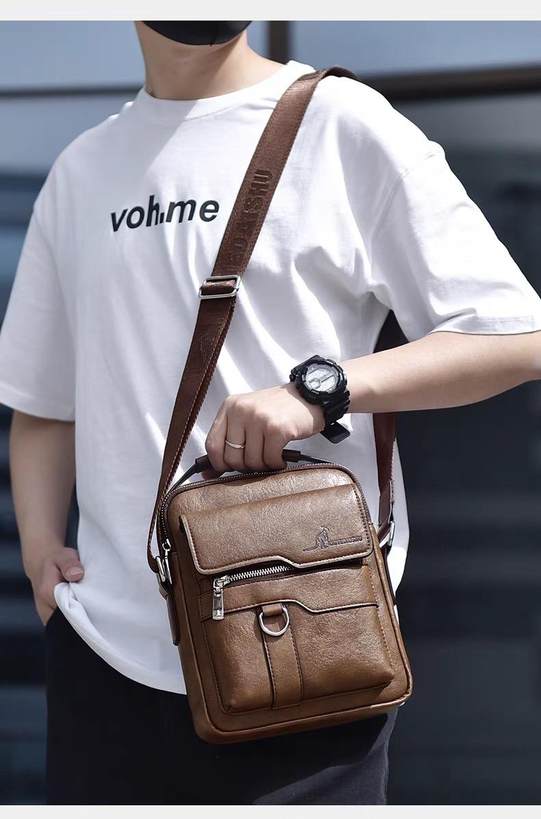 TikTokShopBlackFriday Men's Casual Shoulder Bag, Large Capacity Multifunctional PU Travel Crossbody Bag, Waterproof & Wear-Resistant, Versatile Fashion Bag TikTokShopBlackFriday Men's Casual Shoulder Bag, Large Capacity Multifunctional PU Travel Crossbody Bag, Waterproof & Wear-Resistant, Versatile Fashion Bag