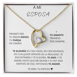 Regalos Para Mi Esposa, Para El Amor De Mi Vida, Collar Y Mensaje, Collar para Esposa, Wife Gift.a1