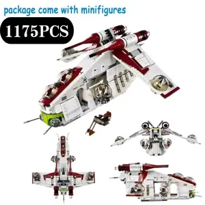 2026 new original 1175PCS Republic gunboat machine transport ship clone war low altitude attack transport aircraft model compatible with 75021 05041 81043 Ship building blocks, building block assembly set with children DIY handicrafts STEAM toy gift