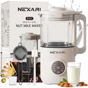 Nexari 8-in-1 Nut Milk Maker Machine – 1.2L Stainless Steel & Glass |