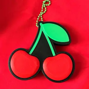 Fruit Design Fruit Fidget Clicker with Green Beaded Chain for Stress Relief and Fun