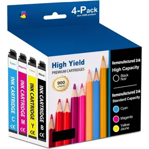 222XL Ink Cartridges Combo Pack Remanufactured Replacement for Epson 222 Ink  222XL 222 XL Works for WF-2960, XP-5200 Printer (Black, Cyan, Magenta, Yellow 4 Pack)