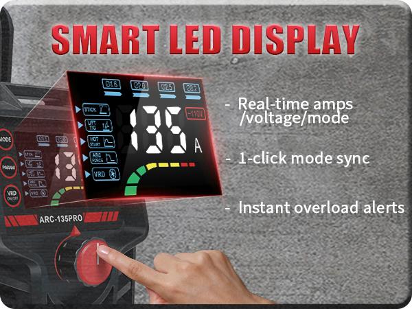 GNIWELDER Stick Welder 110V Portable ARC/TIG Welding Machine with LED Display Synergic Control IGBT Inverter Hot Start Arc Force Anti-Stick for Home Repair & Metal Working,Father's Day Christmas Gifts Thanksgiving and Birthday Gifts