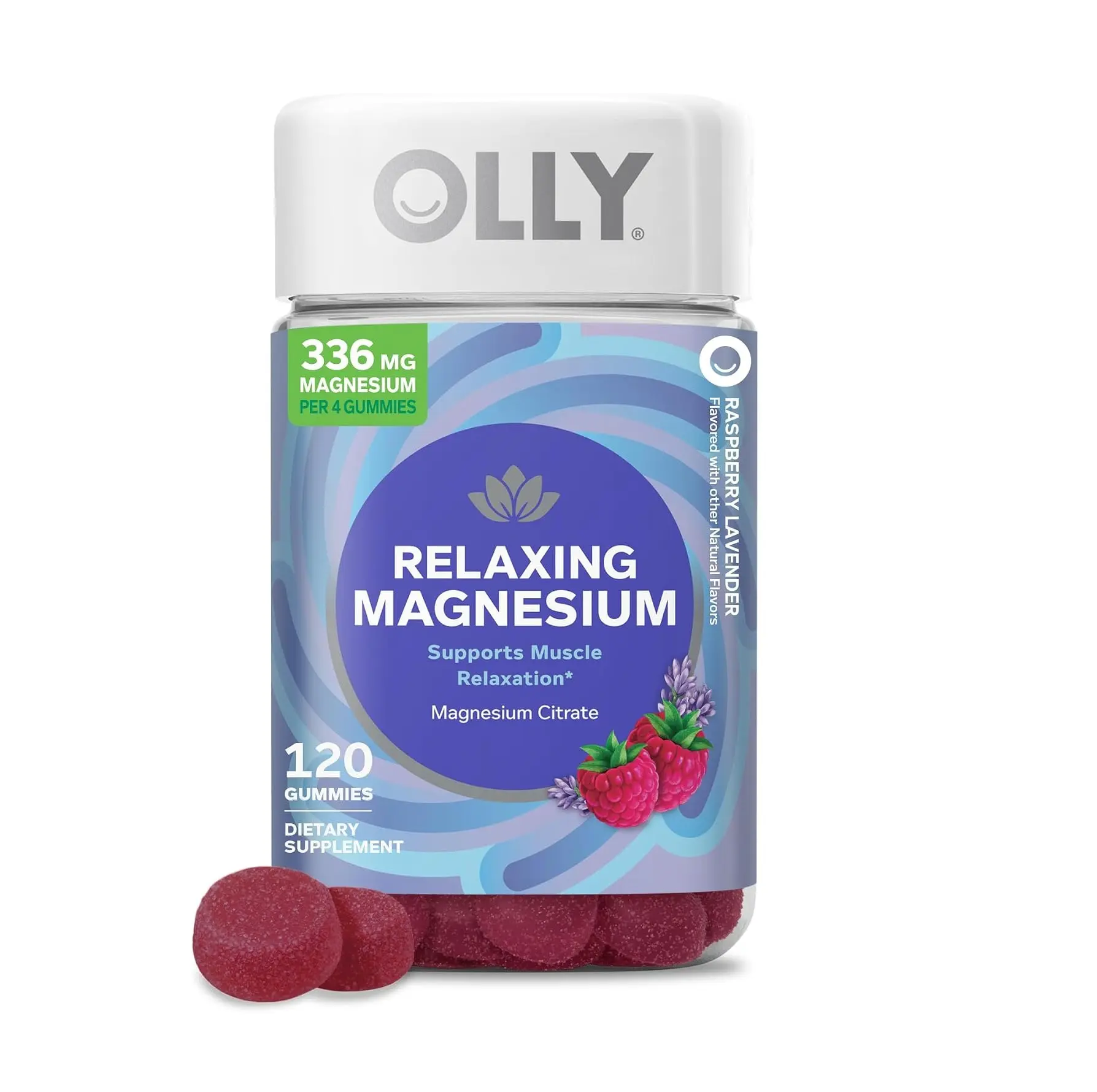 OLLY Relaxing Magnesium Gummies, Supports Muscle Relaxation* - 120 Count