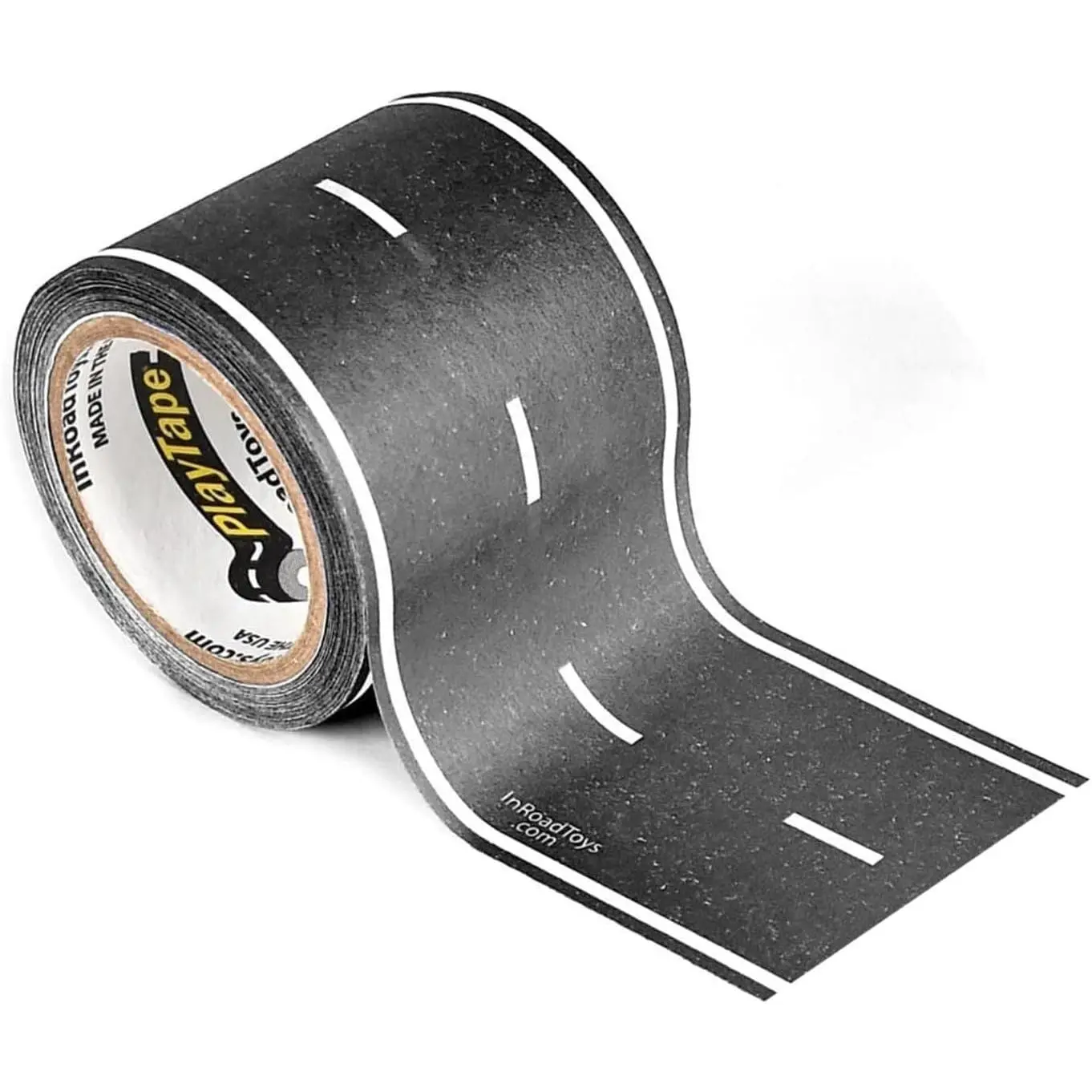 Adhesive Road Tape for Toy Cars - 2 in Wide x 30 ft Asphalt Tape, Sticks to Flat Surfaces, No Residue (Party Supplies, Home Supplies), Adhesive Tape