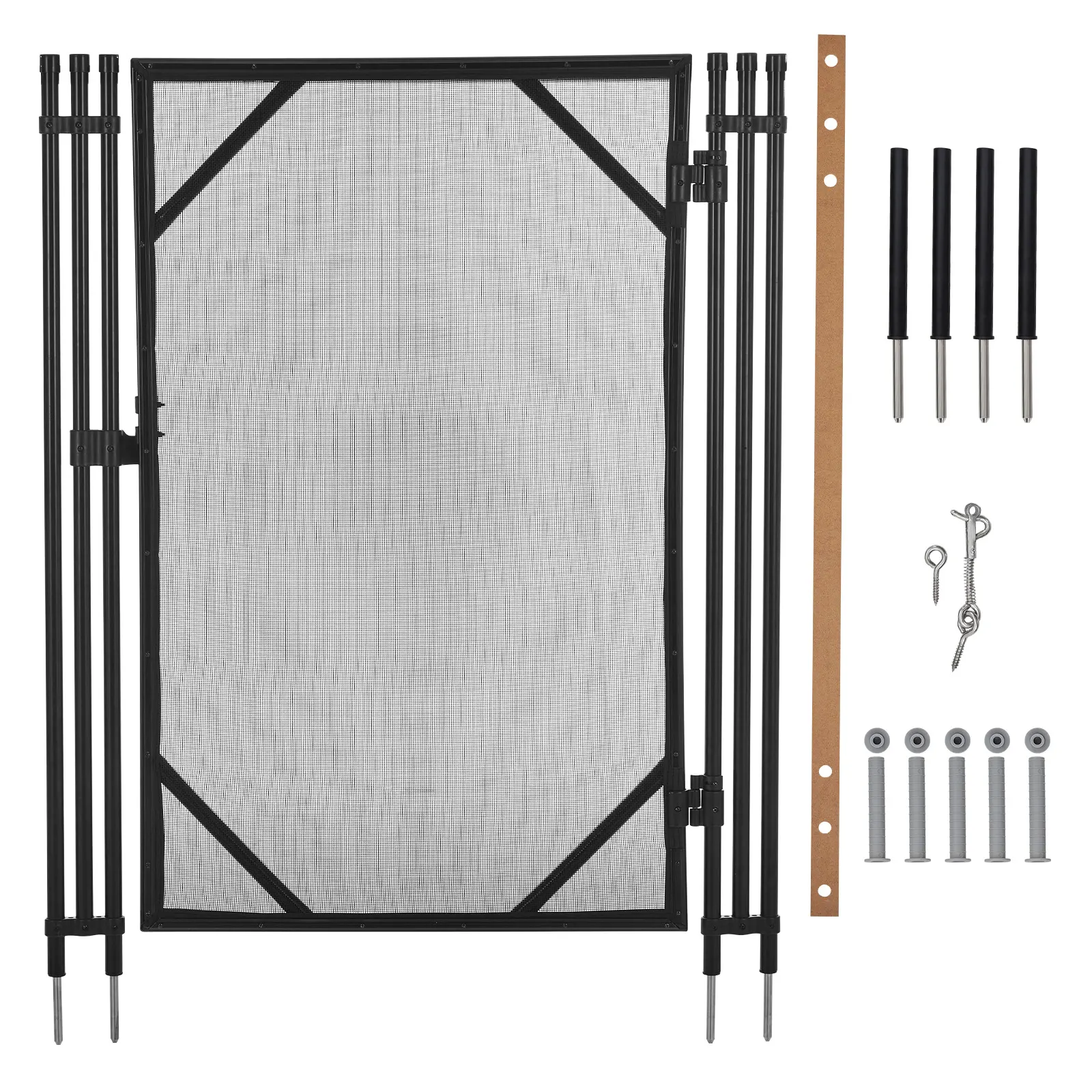 4 ft x 2.5 ft Pool Fence Gate, Heavy Duty Steel Aluminum Frame, Pool Safety Fence Gate Kit with Stainless Steel Latch for Inground/Above Ground Pools, DIY Installation, Black