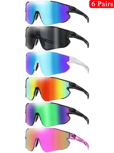 Unisex Simple Style Plain Color Sunglasses, Trendy Casual Half Frame Sunglasses for Everyday Use, Fashion Accessories for Outdoor Activities