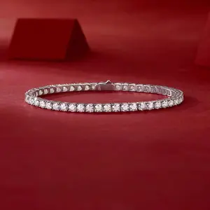 [C53]S925 sterling silver all moissanite tennis bracelet