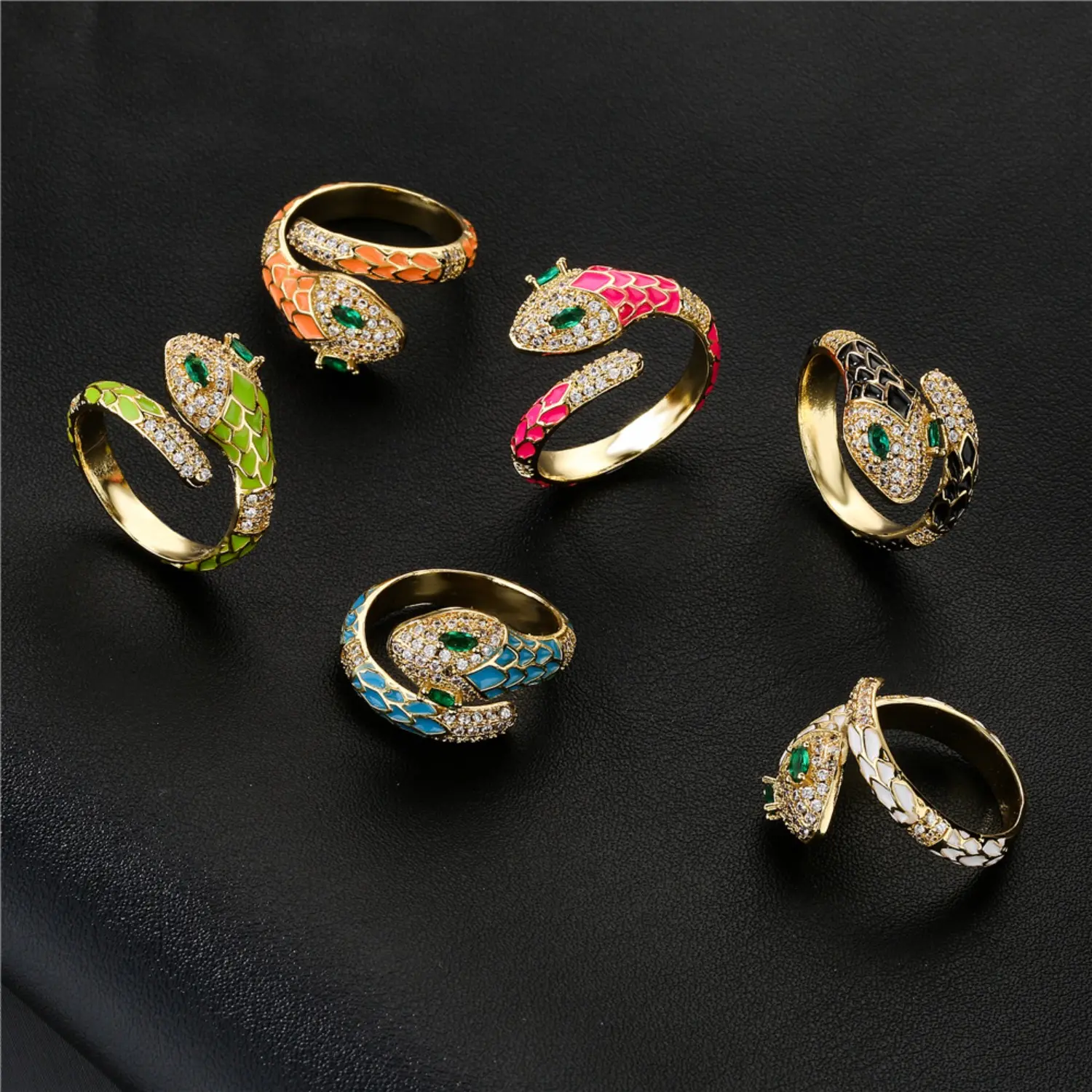 Women's Adjustable Gold Snake Ring with Shiny Cubic Zirconia, Exquisite Sports & Outdoor Accessories, Wedding Jewelry Gift for Women, Accessories For Women