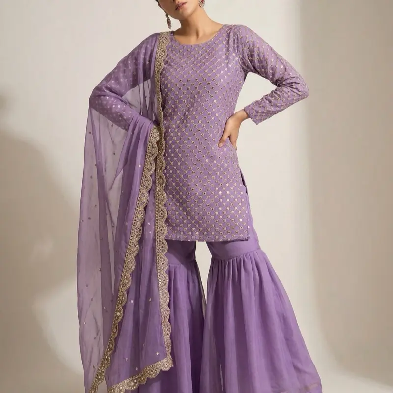 Luxe Chiffon Gharara Set