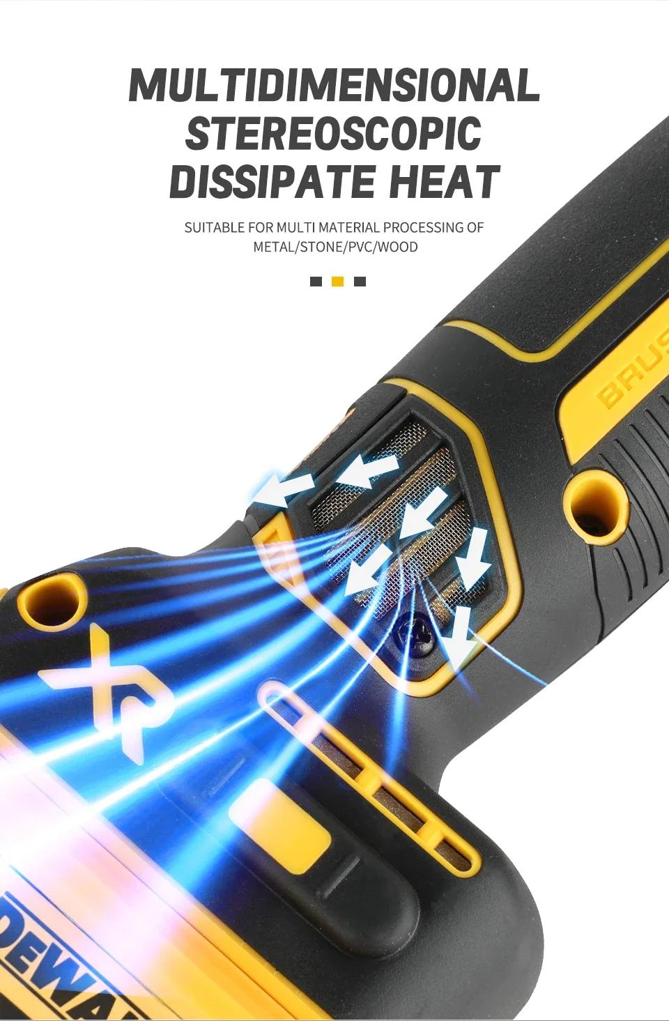 DeWalt Cordless Angle Grinder 20V MAX 9000RPM Brushless BL Motor Lithium Ion for Steel Cutting Polishing Workshop Tool