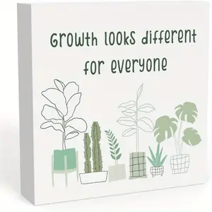 Growth Looks Different for Everyone Decor Inspirational Desk Decor Motivational Therapy Office Decor Mental Gifts for Therapists Mental Health Decor Counseling Office Decor Decorative Plaque 5 x 5 inches
