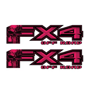 FX4 Off Road Skull Decal Replacement Sticker F 150 Bedside / Pink