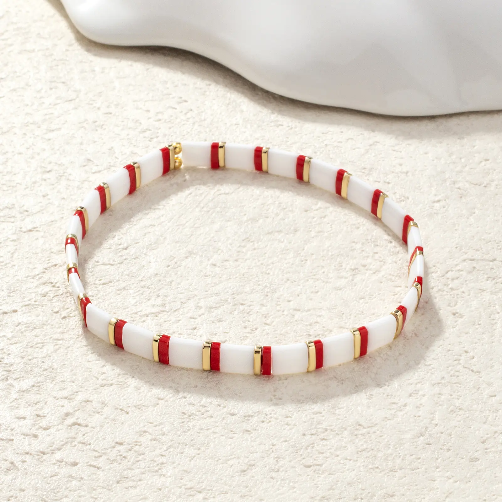KELITCH Tila Beads Stretch Bracelets Colorful Friendship Bracelets Stackable Jewelry Bangles