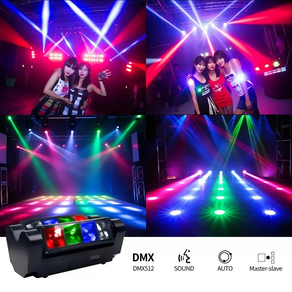 Disco Party Lights, 8 RGB Disco Lights+Red and Green Pattern Lamp Strobe Lights for Home Room Dance Parties Birthday Karaoke Halloween Christmas Wedding Show Club Decorations party light disco lights for parties outside laser beam light