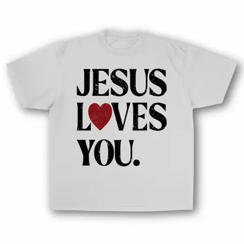Vintage Jesus Love You Print Short Sleeve T-Shirt Menswear Top Underwear Tshirt Cotton Polyester